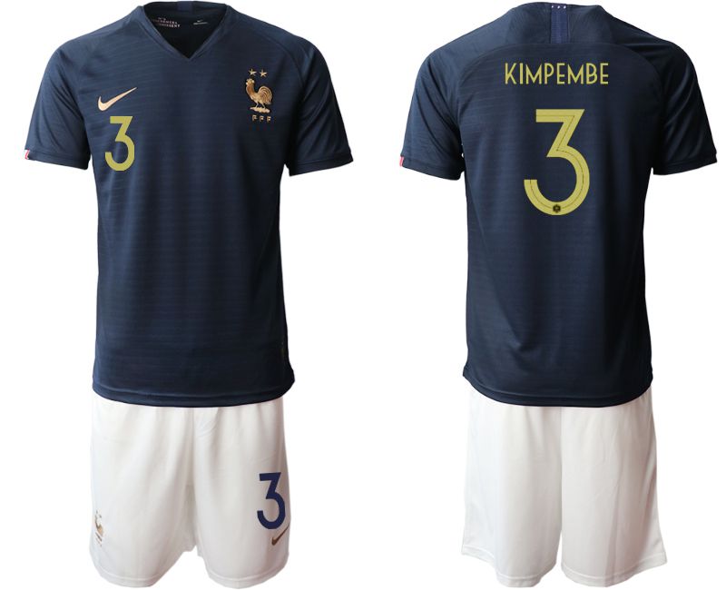 Men 2019-2020 Season National Team French home #3 blue Soccer Jerseys->->Soccer Country Jersey